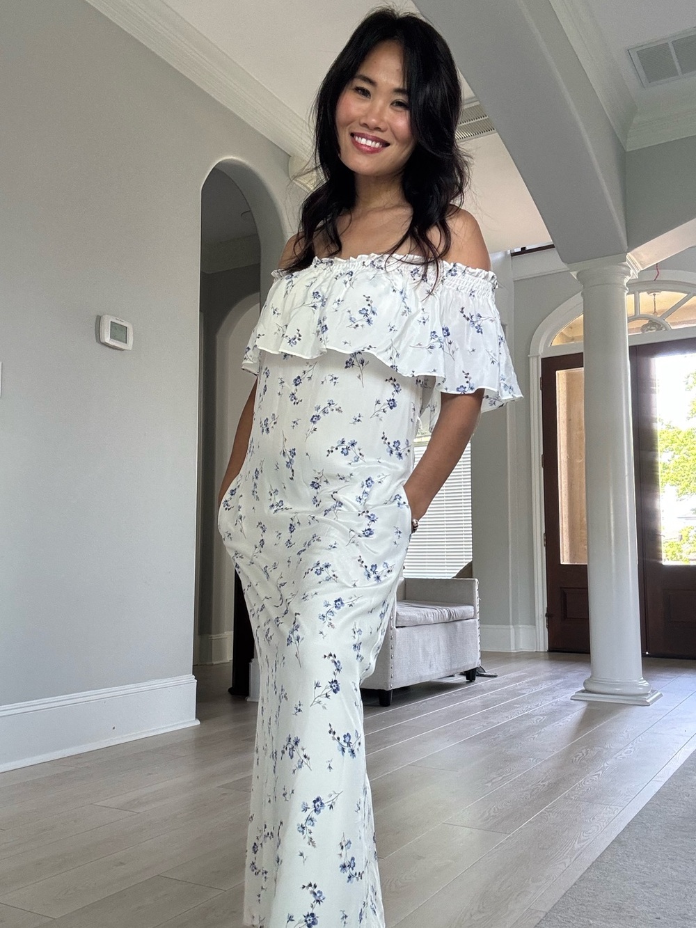 ✨ Rebecca Taylor Francine Off-the-Shoulder Floral Silk Maxi Dress ✨